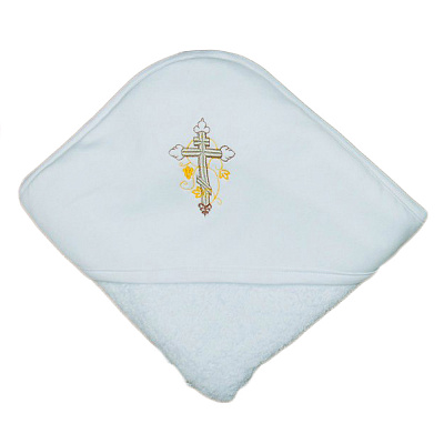 Полотенце-уголок для крещения с вышивкой Alis 75×110, махра+интерлок оптом