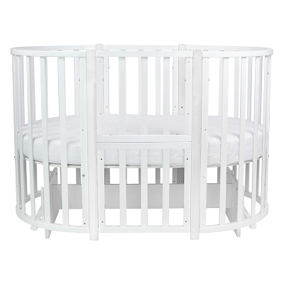 Кровать детская Indigo Born 7в1 c поперечным ЛДСП маятником (круг/овал, манеж, 2 кресла, стол) оптом